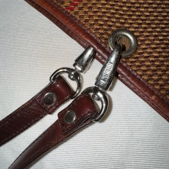 Vintage Lauren by Ralph Lauren Brown Plaid Tote Bag - Picture 13 of 16